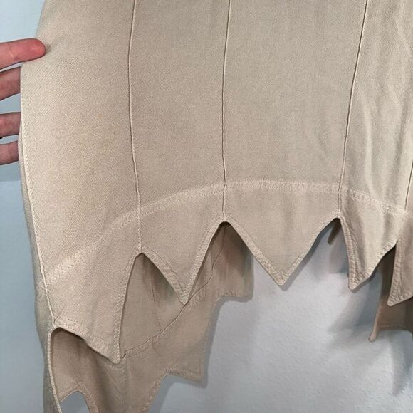 Vintage Desert Design Tan Asymmetric Hem Cardigan Womens Medium Boho Lagenlook - Picture 8 of 12